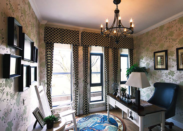 阔气十足之田园豪宅书房装修 - 效果图