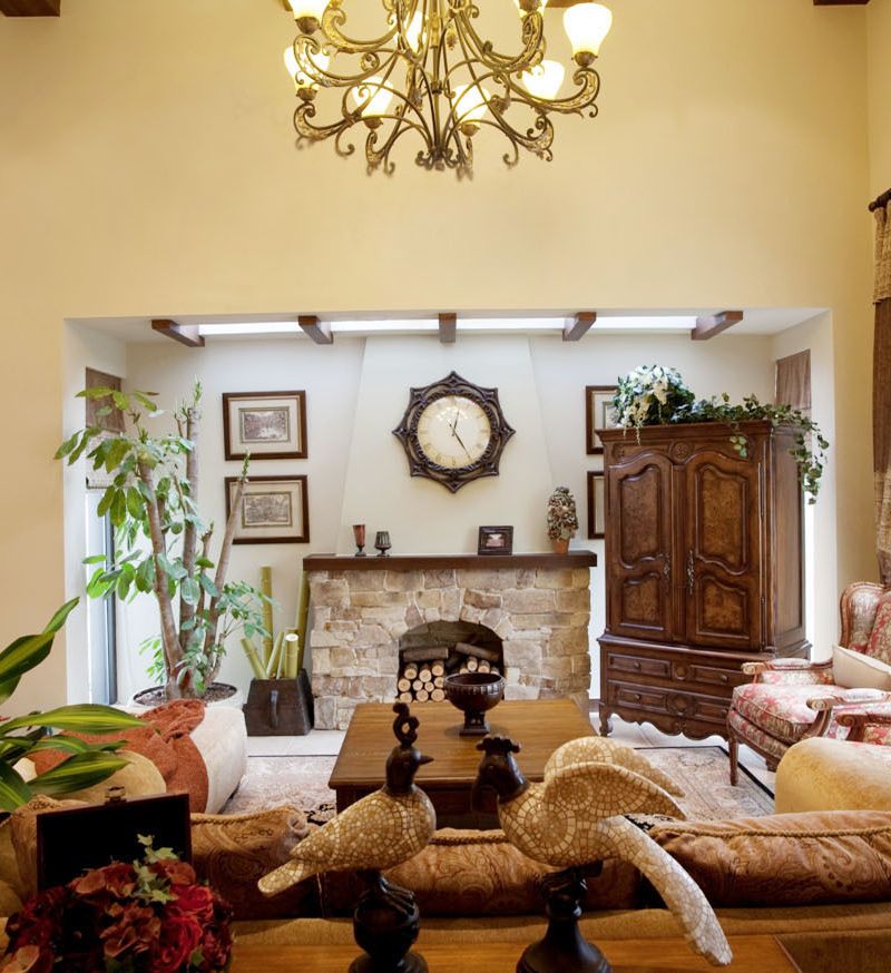 华贵典雅欧式古典复式客厅设计案例图片 - 效果图