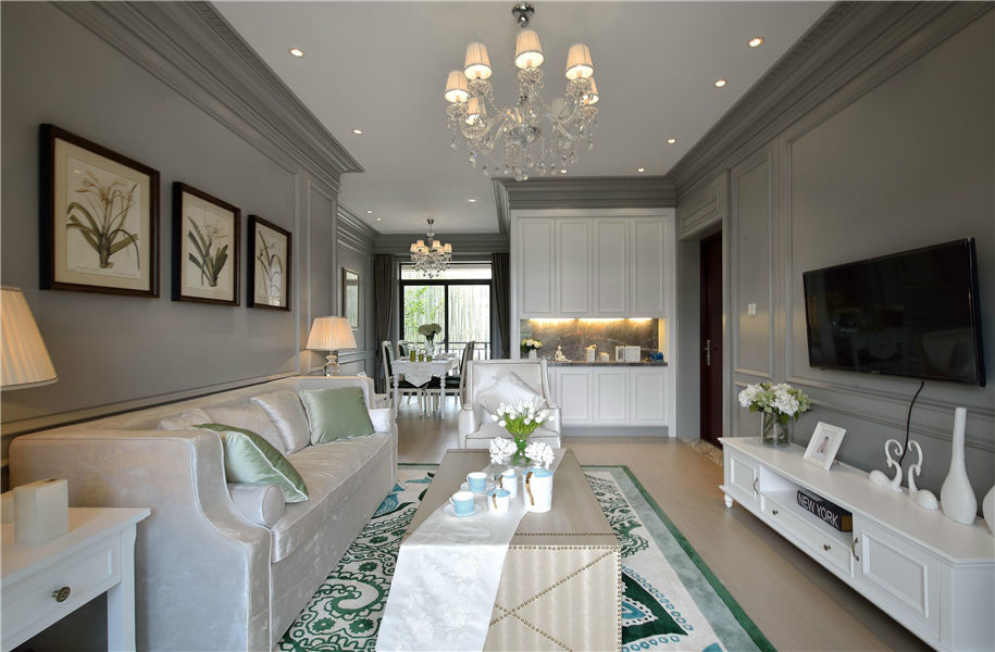 清新欧式田园风客餐厅效果图 清新欧式田园风客餐厅效果图