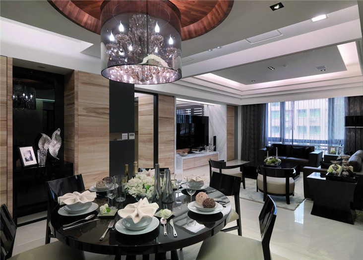 现代都市时尚客餐厅一体效果图