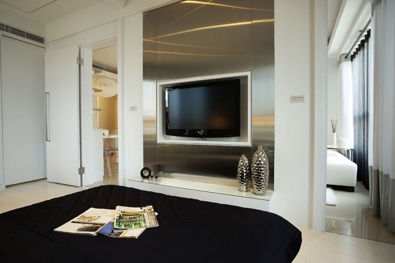 现代简约卧室电视背景墙效果图