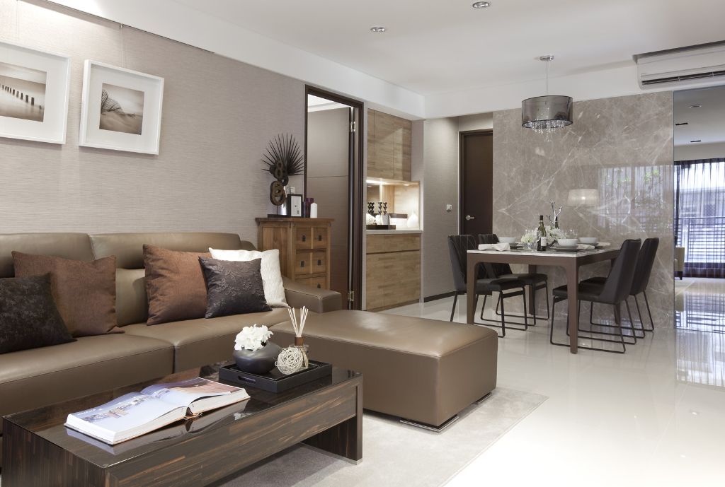 美式风格 餐厅大理石背景墙设计 - 效果图