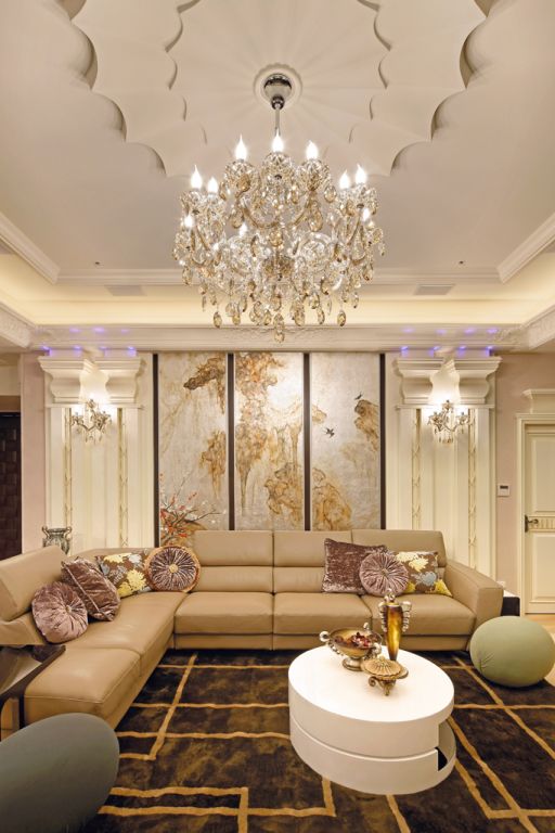 华丽简欧客厅吊灯装饰欣赏 - 效果图