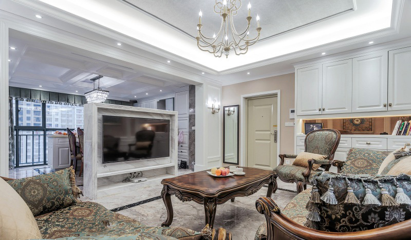 超炫动感时尚现代欧式三居电视背景墙设计效果图