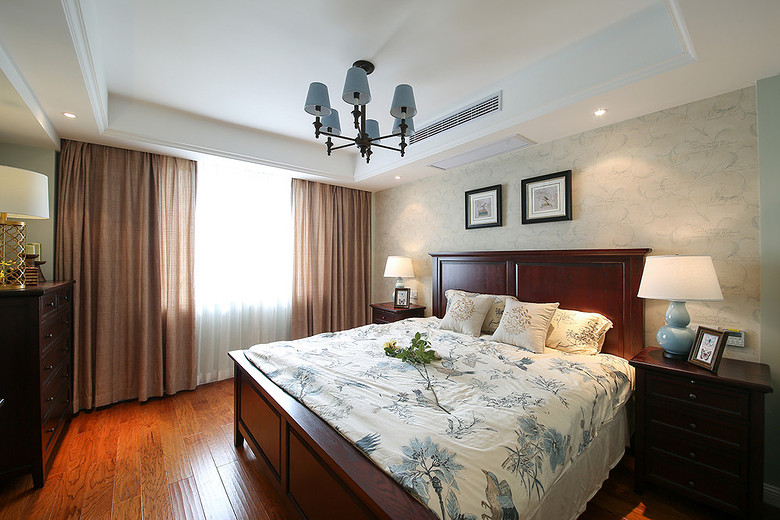 时尚潮流混搭美式复式卧室设计 - 效果图