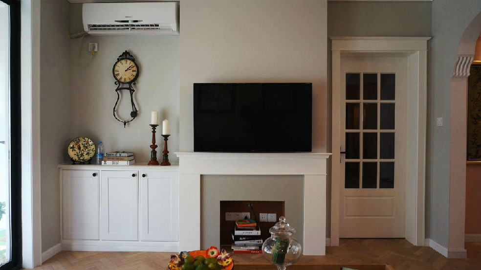 美式田园小户型电视背景墙设计 - 效果图