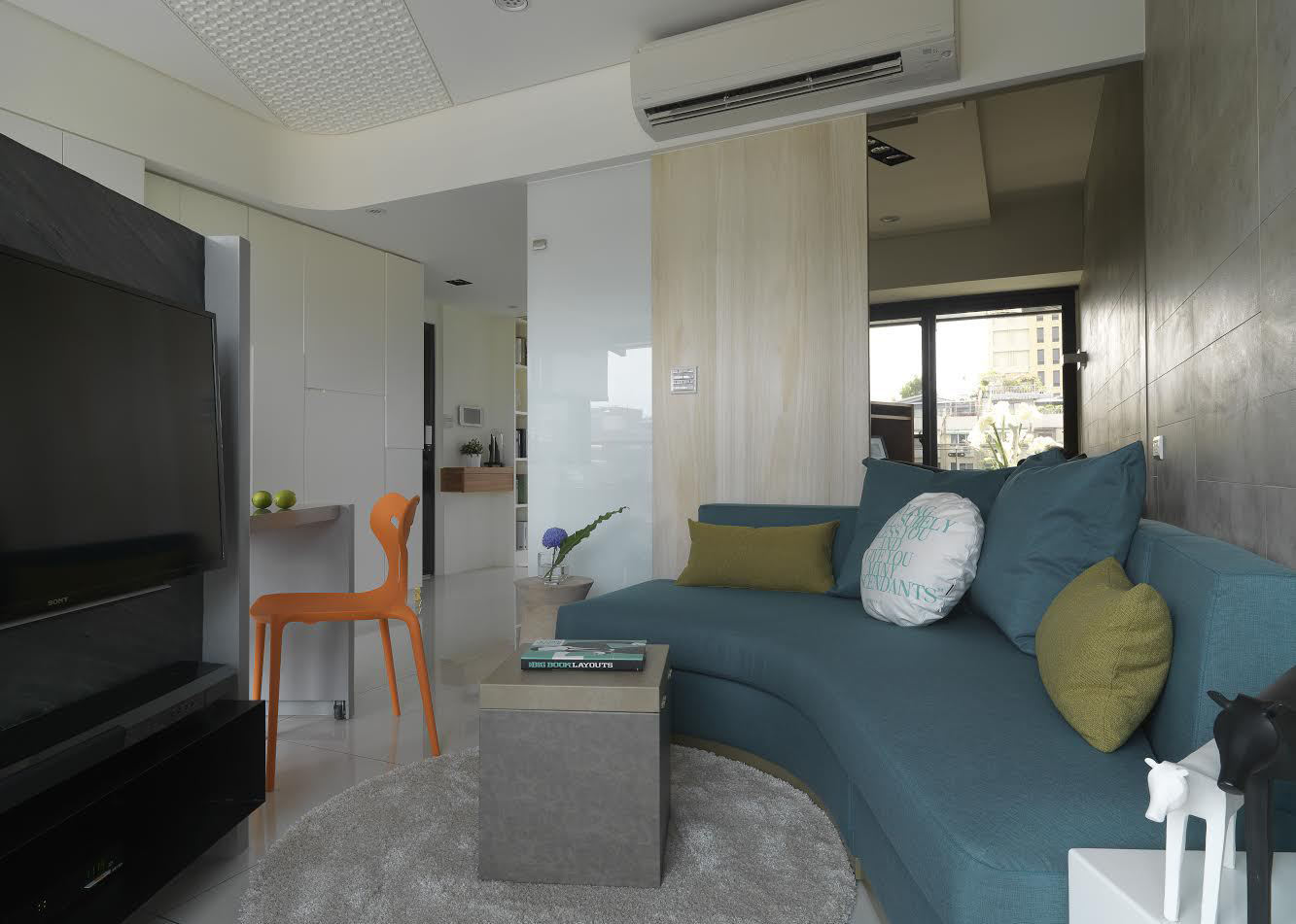 简约一居室客厅沙发装饰图 - 效果图