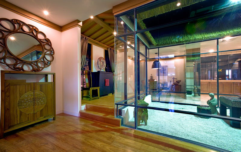 现代古典风混搭玄关效果图