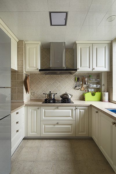 简约美式装修厨房橱柜装饰图 - 效果图