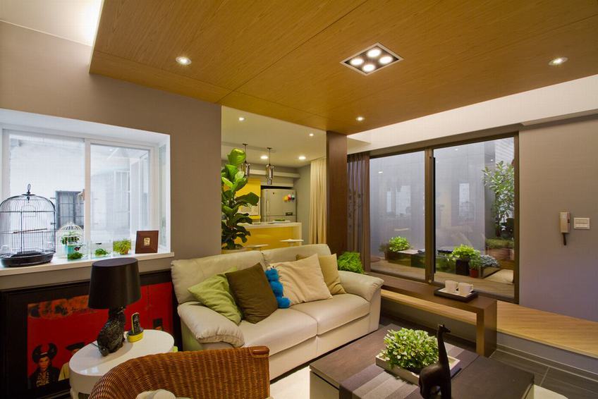 顶层小户型一居室格局简约设计装修案例图 - 效果图