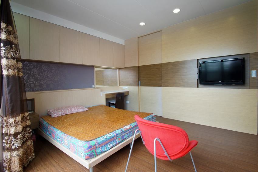 现代家装卧室 隐形门背景墙设计 - 效果图