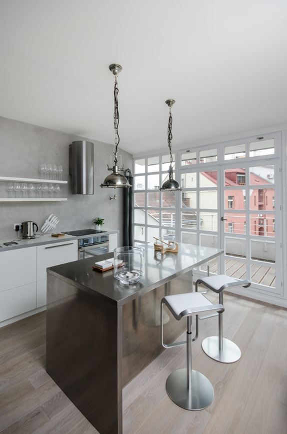 时尚现代厨房吧台设计 - 效果图