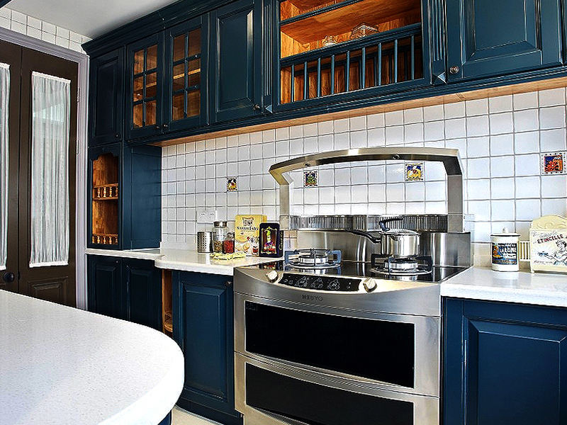 美式地中海混搭厨房效果图