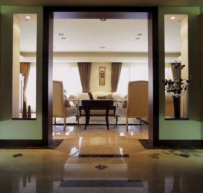 简欧田园风客厅垭口设计 - 效果图