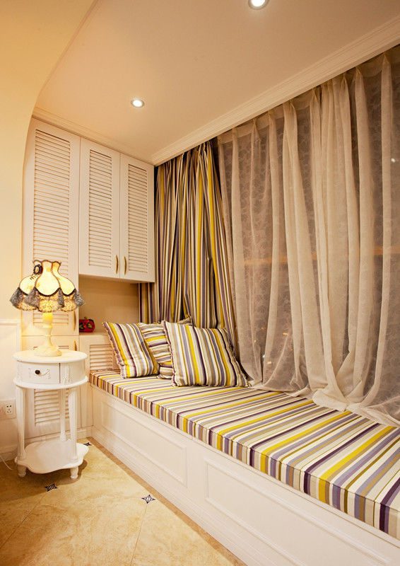 浪漫优雅地中海风格家居飘窗美图 - 效果图