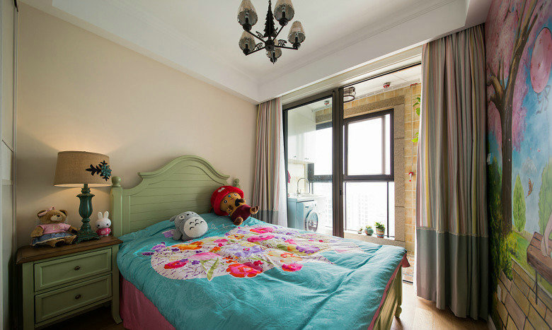 地中海彩色背景墙儿童房 - 效果图