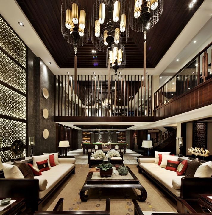 端庄大气新中式风格别墅客厅装潢欣赏图 - 效果图