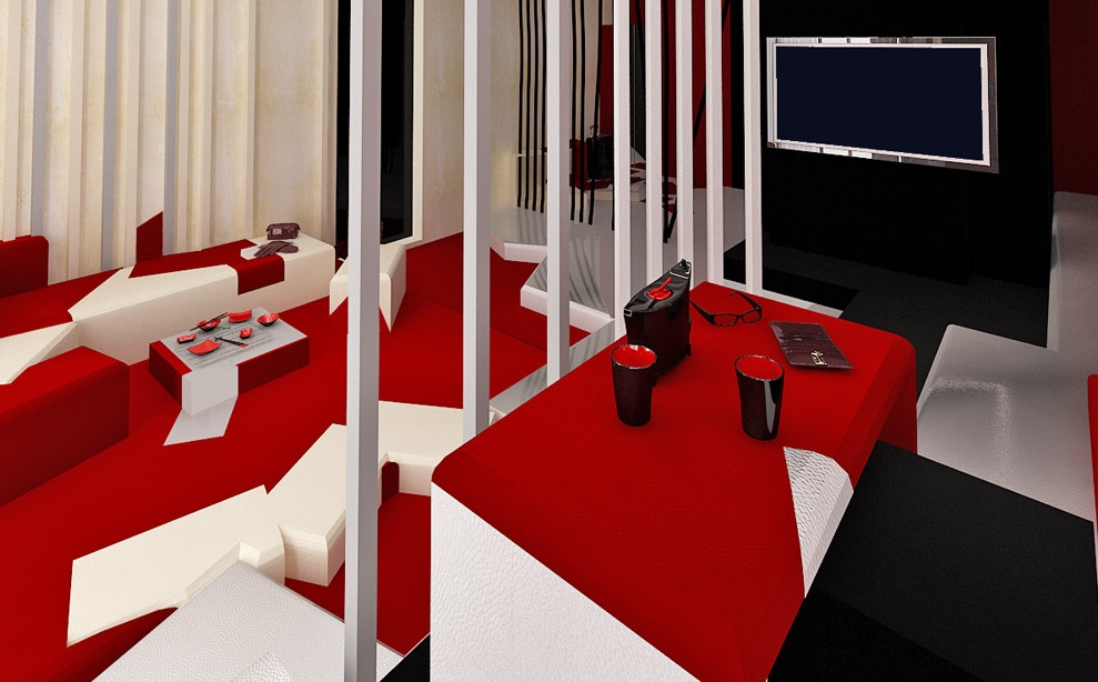 喜庆现代复式家居隔断设计 - 效果图