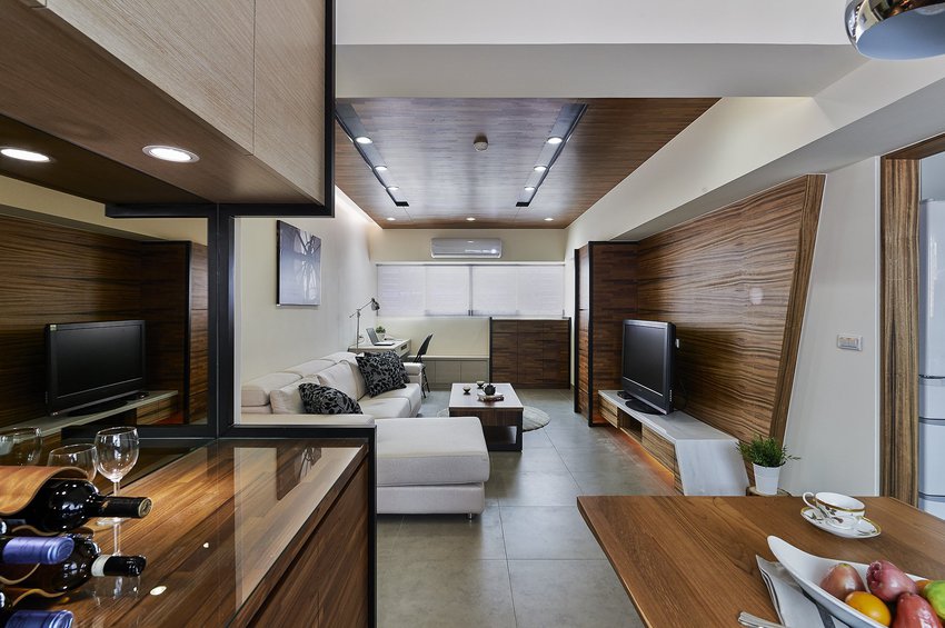 原木现代三居客厅效果图