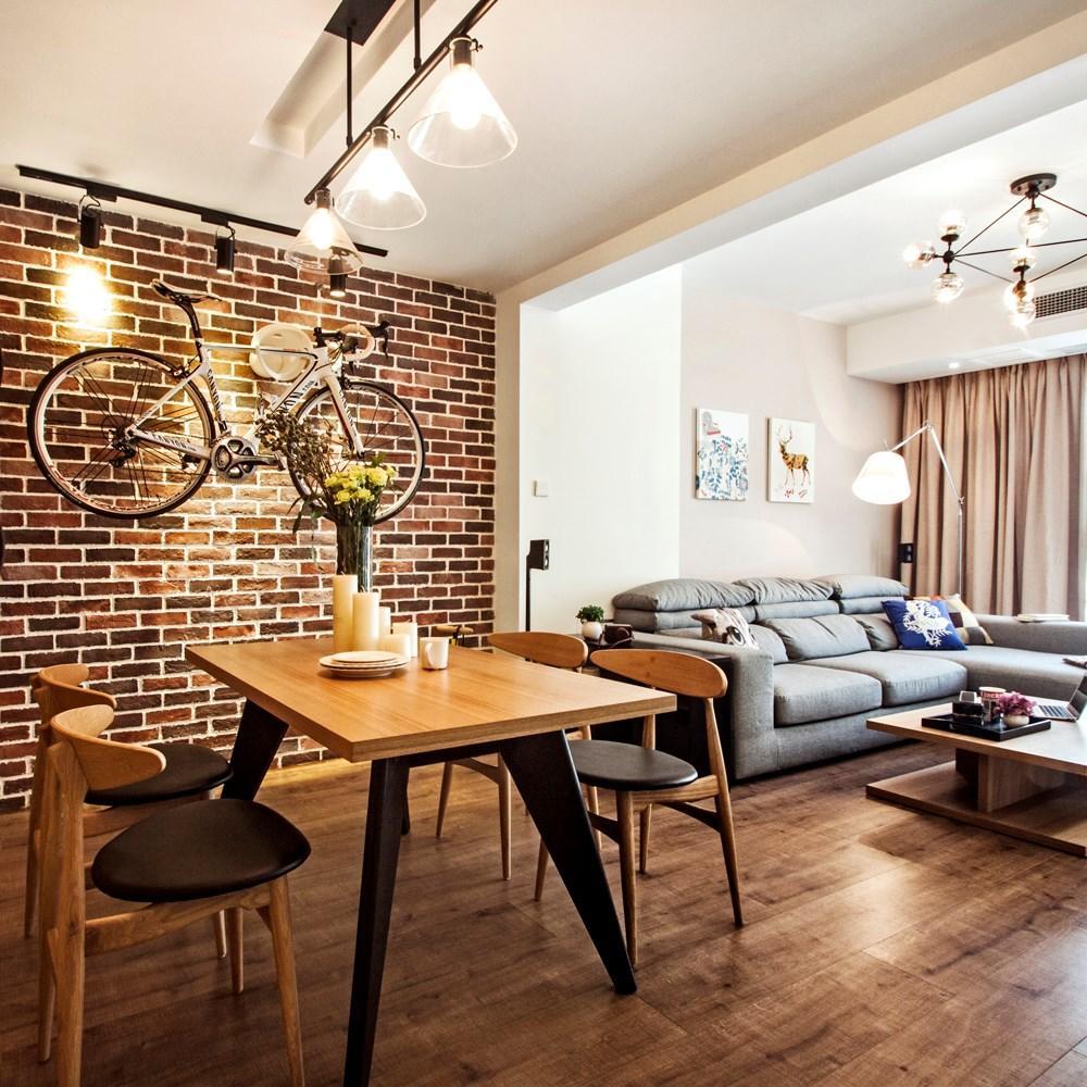 个性艺术北欧风格客餐厅隔断设计装修图 - 效果图