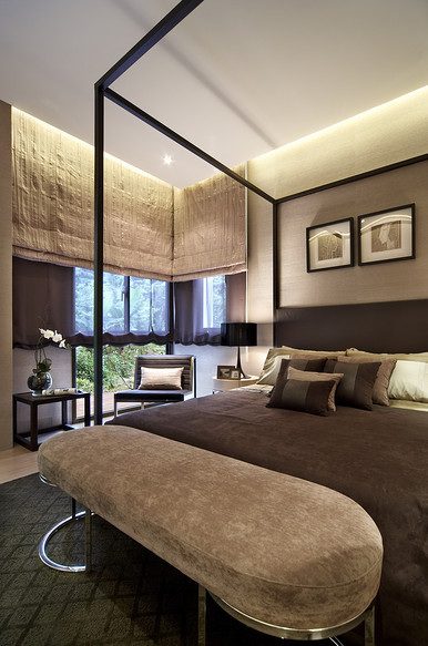 简约现代卧室床尾凳装饰图 - 效果图