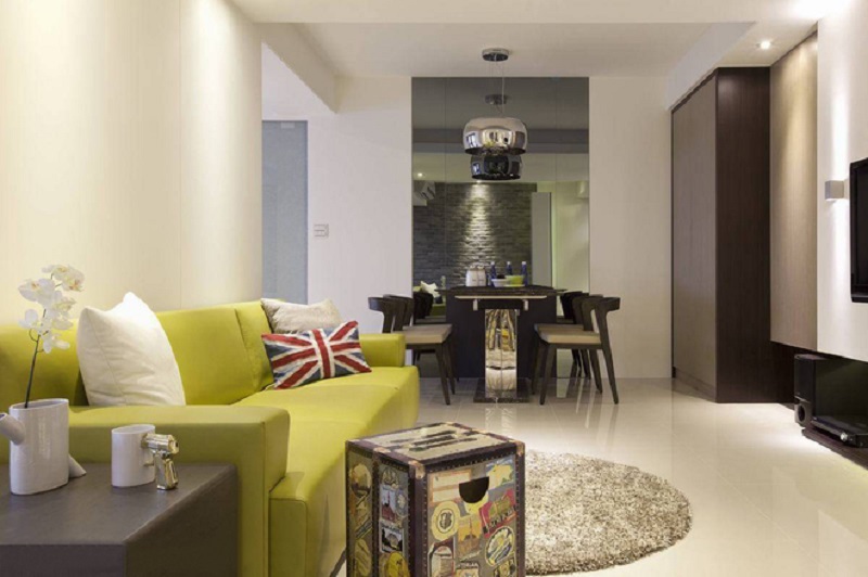 含蓄现代时尚英伦风小二居装修效果图