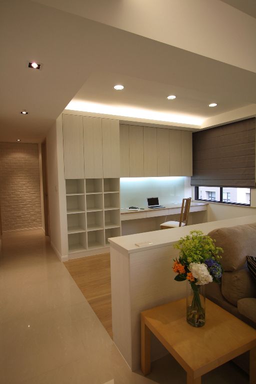 经典简约风书房吧台隔断设计 - 效果图