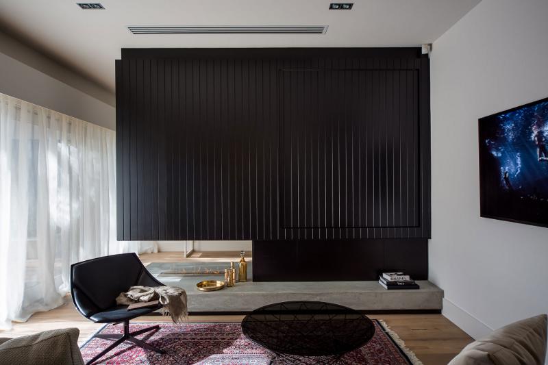 时尚混搭客厅背景墙装饰图 - 效果图