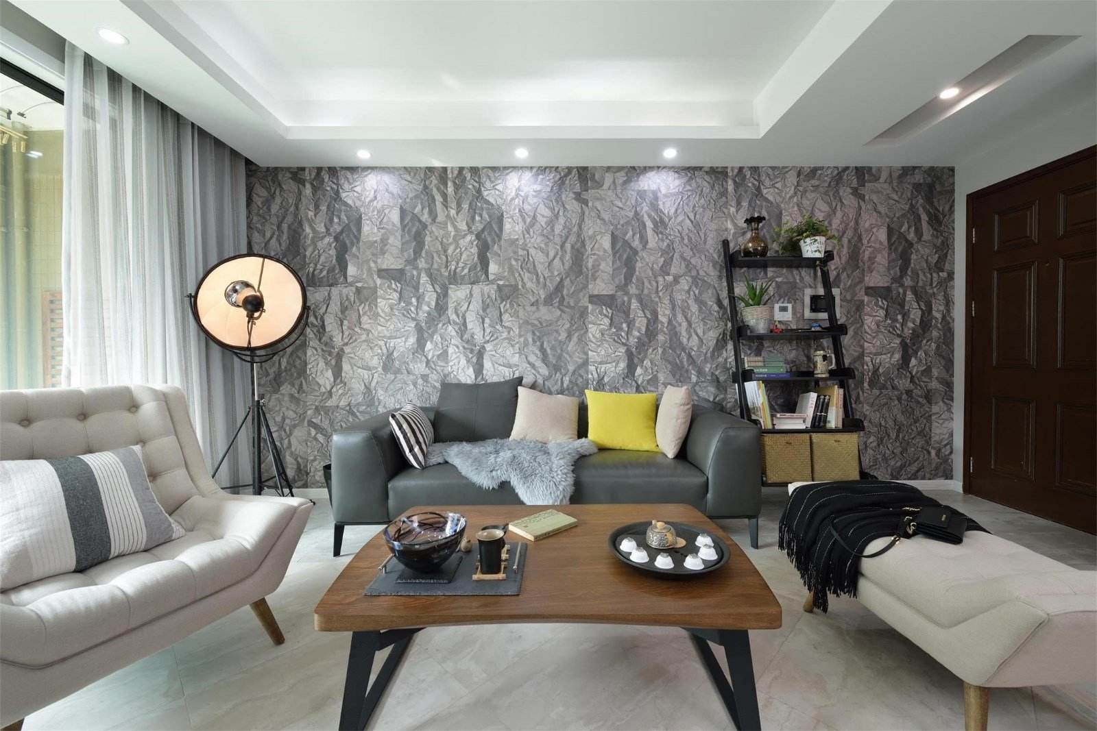 现代文艺混搭客厅沙发背景墙设计