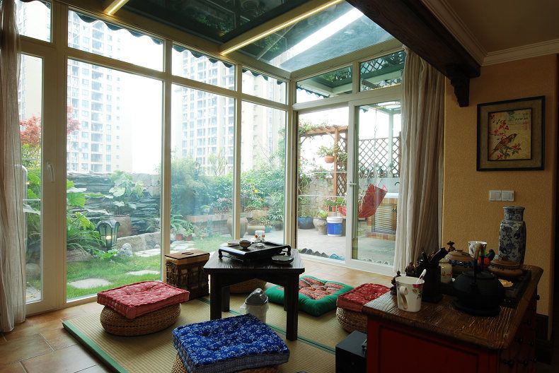 时尚复古美式风格家居榻榻米布局效果图