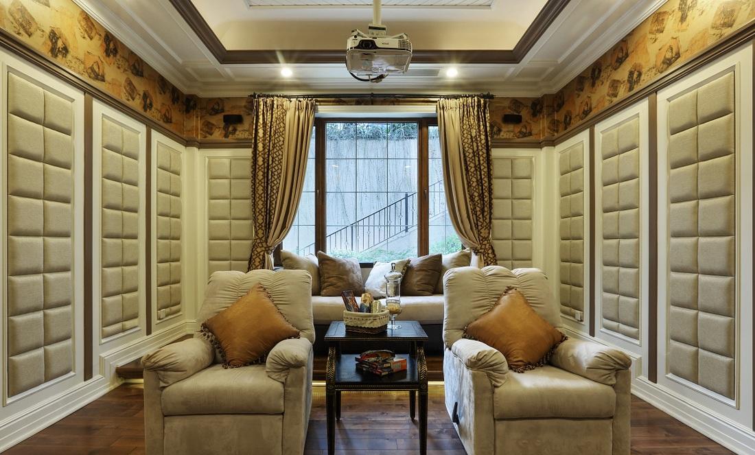 古典奢华欧式设计风格别墅局部客厅软包背景墙效果图