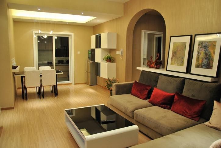 米白色现代简约餐厅效果图