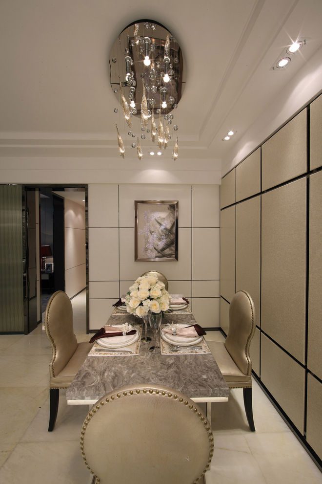 时尚精致现代美式餐厅吊灯配置 - 效果图