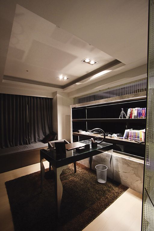 暗淡后现代风书房装修样板间 - 效果图