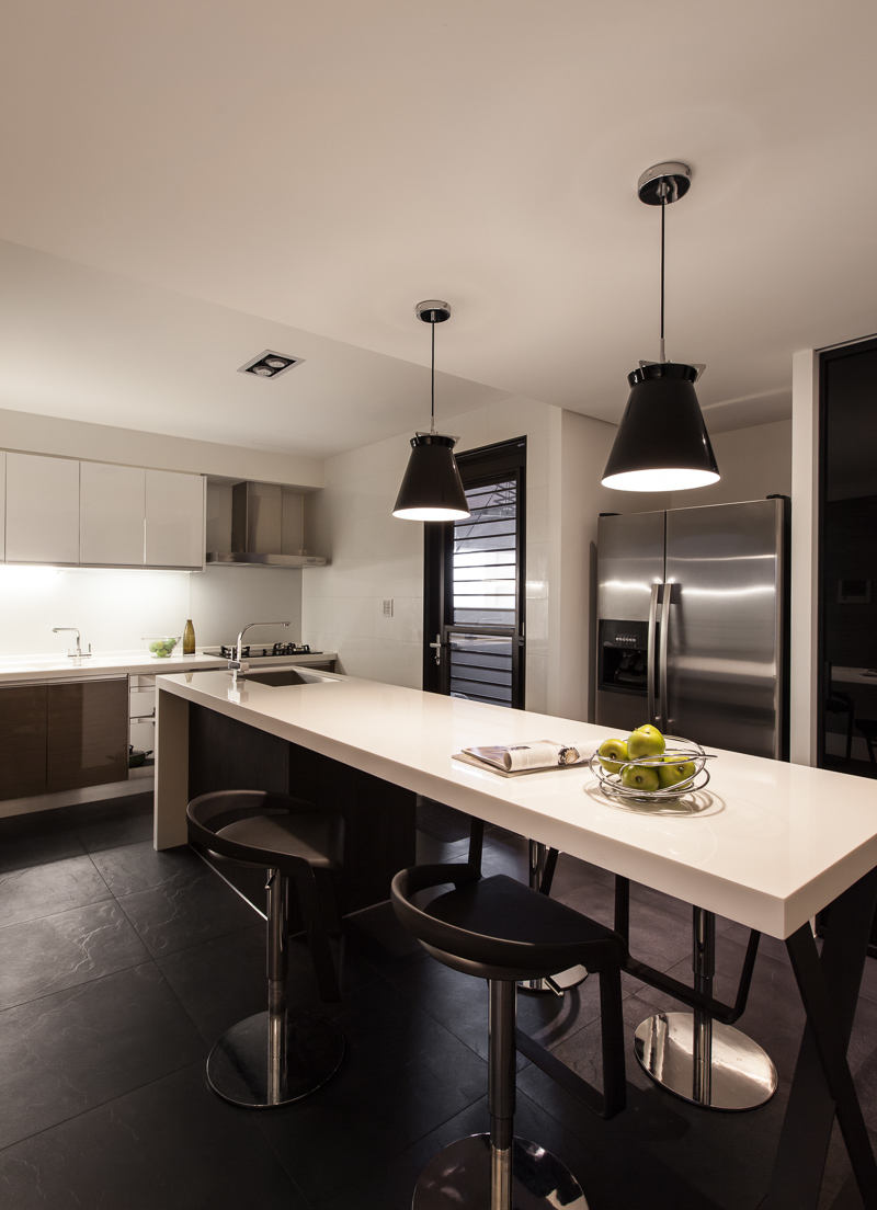 时尚现代简约厨房吧台设计 - 效果图