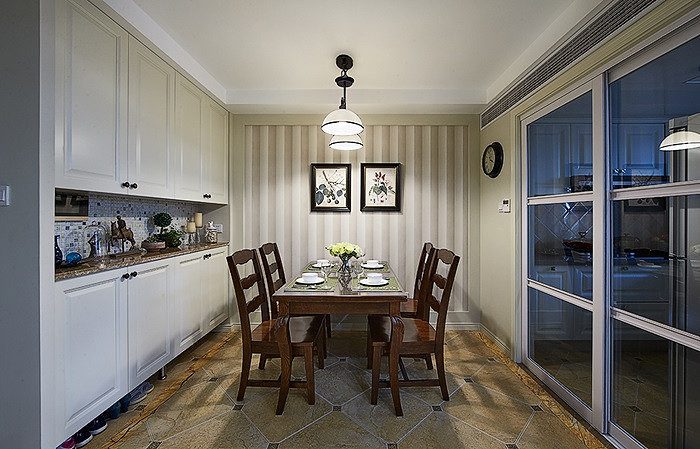 简洁怀旧时尚美式小复式餐厅设计欣赏图 - 效果图