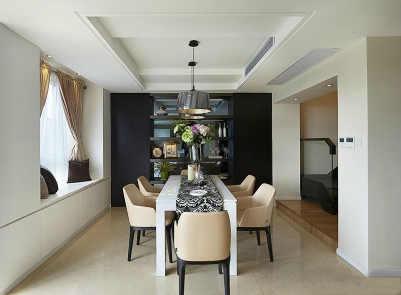 现代时尚风客厅背景墙隔断效果图