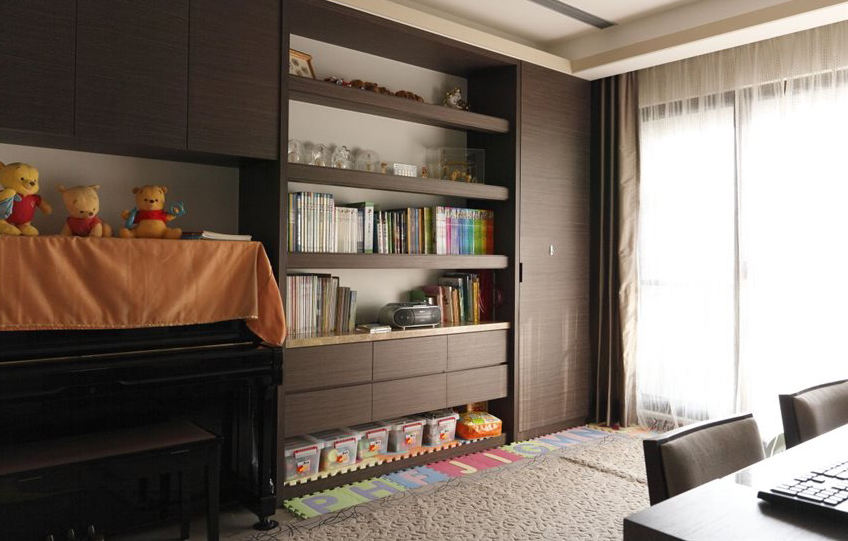 简约日式书房书柜设计 - 效果图