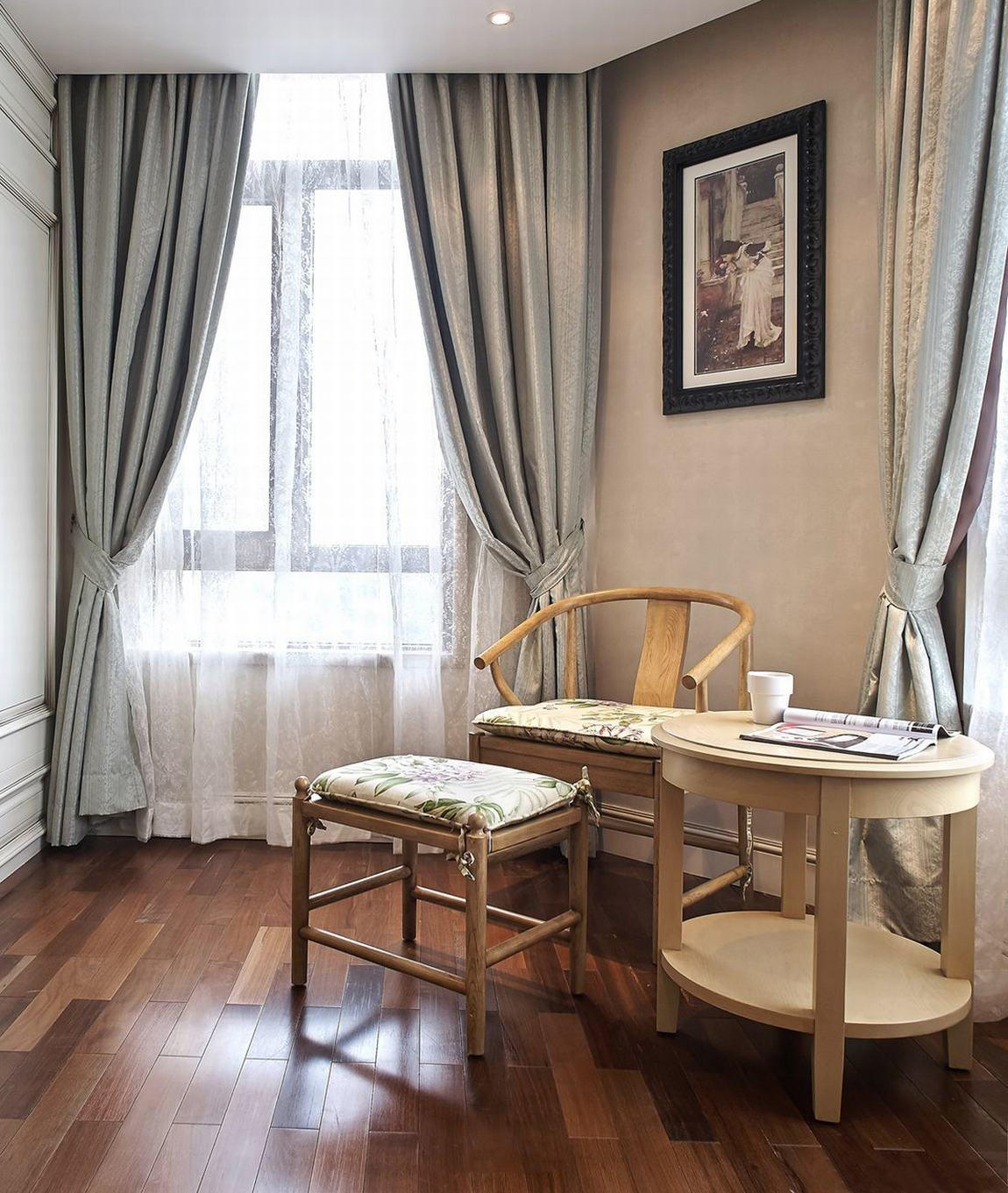 美式乡村风格休闲区窗帘装饰效果图