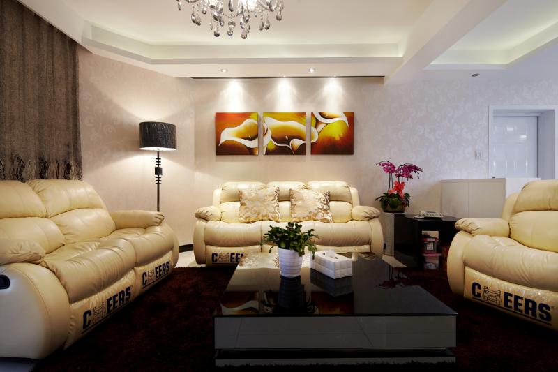 精致简欧风 沙发照片墙设计 - 效果图