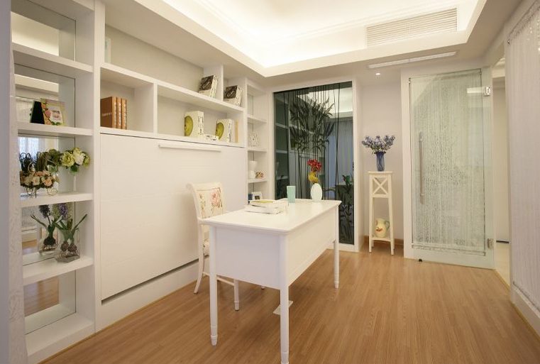 简洁田园风公寓室内书房设计装潢效果图
