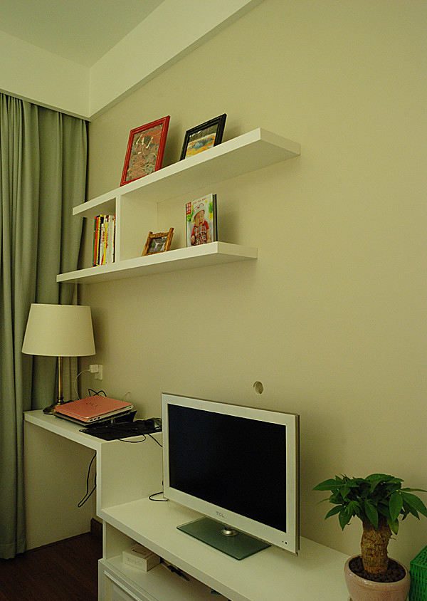 美式装修书房墙面置物架设计 - 效果图