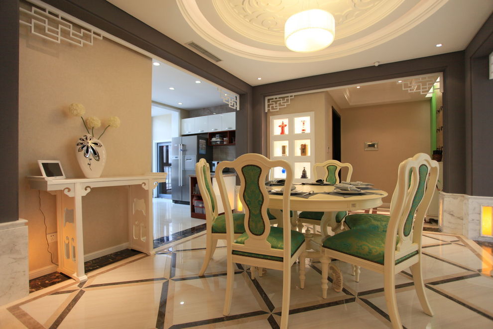 精美靓丽中西混搭餐厅布置 - 效果图