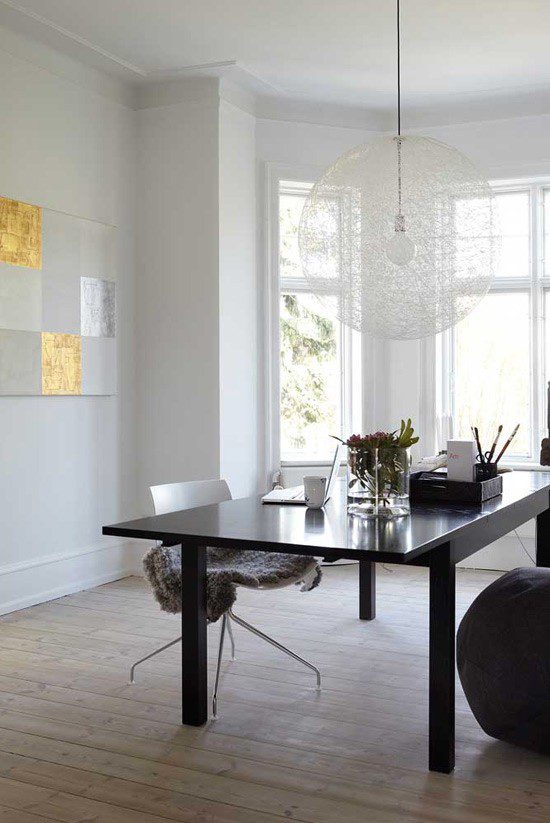 黑白简欧书房局部效果图