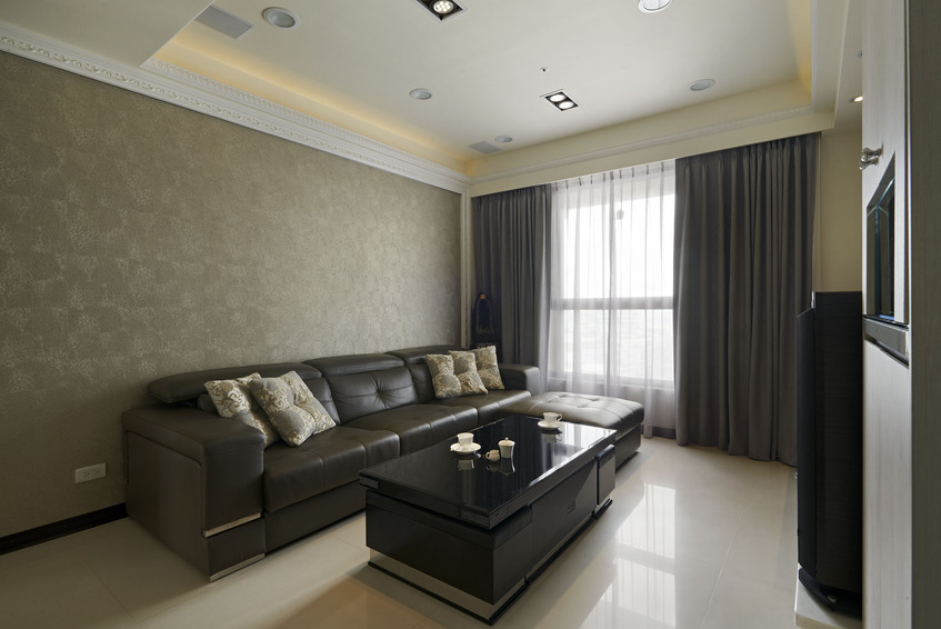 现代小户型客厅茶几装饰 - 效果图