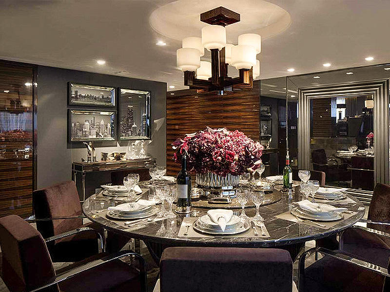 奢华后现代餐厅背景墙效果图