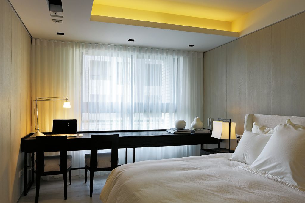 简约宜家卧室电脑桌放置 - 效果图