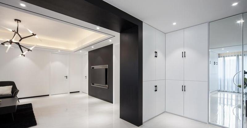 黑白简约家居过道收纳柜设计