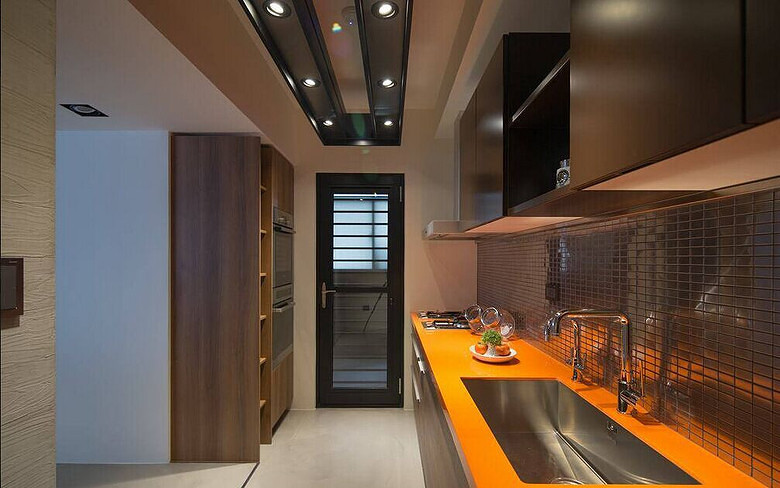 现代工业风厨房吊顶装修图 - 效果图