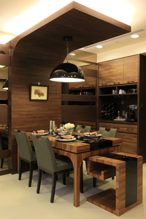 摩登现代原木餐厅装修效果图